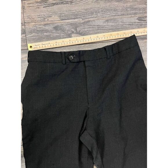 Lands' End Tailored Fit Gray Flat Front Wool Mens Dress Pants 34x28 - Picture 2 of 7